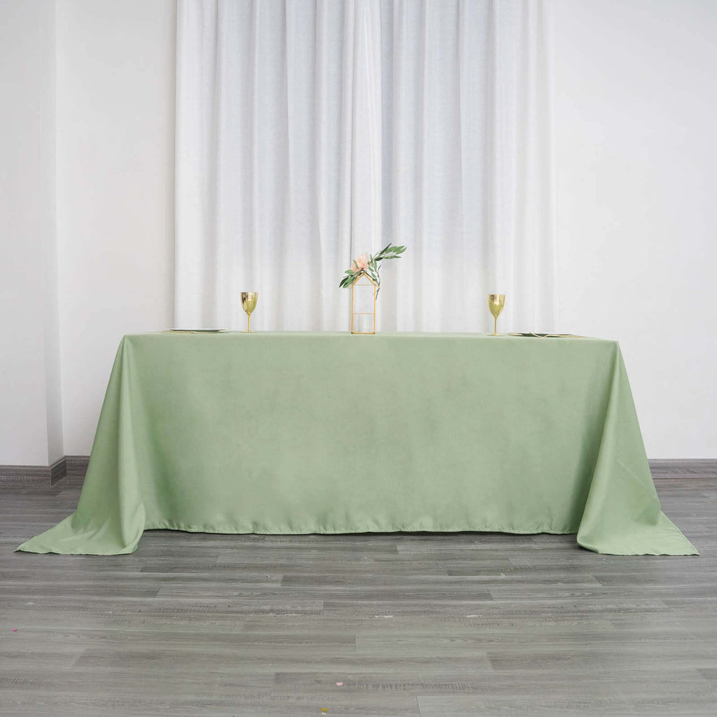 Polyester 90"x132" Rectangle Tablecloth Sage Green - Seamless Wrinkle-Resistant Table Cover