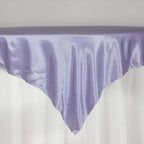 Satin 72"x72" Table Overlay Square Tablecloth Lavender Lilac - Smooth Finish Table Cover