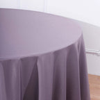Polyester 132" Round Tablecloth Violet Amethyst - Seamless Chic Table Cover
