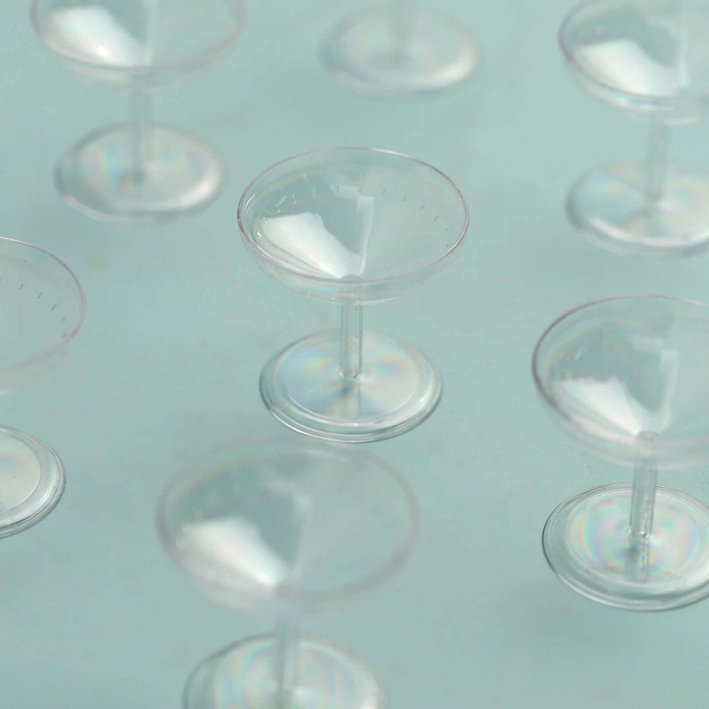 12-Pack Plastic Dessert Cup Candy Dishes Clear - Decorative Mini Pedestal Stands for Treats 2"