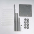 8 Arm Cluster Taper Candle Holder Silver - Stunning Large Candle Arrangement With Clear Glass Shades for Grand Banquets & Celebrations 42"