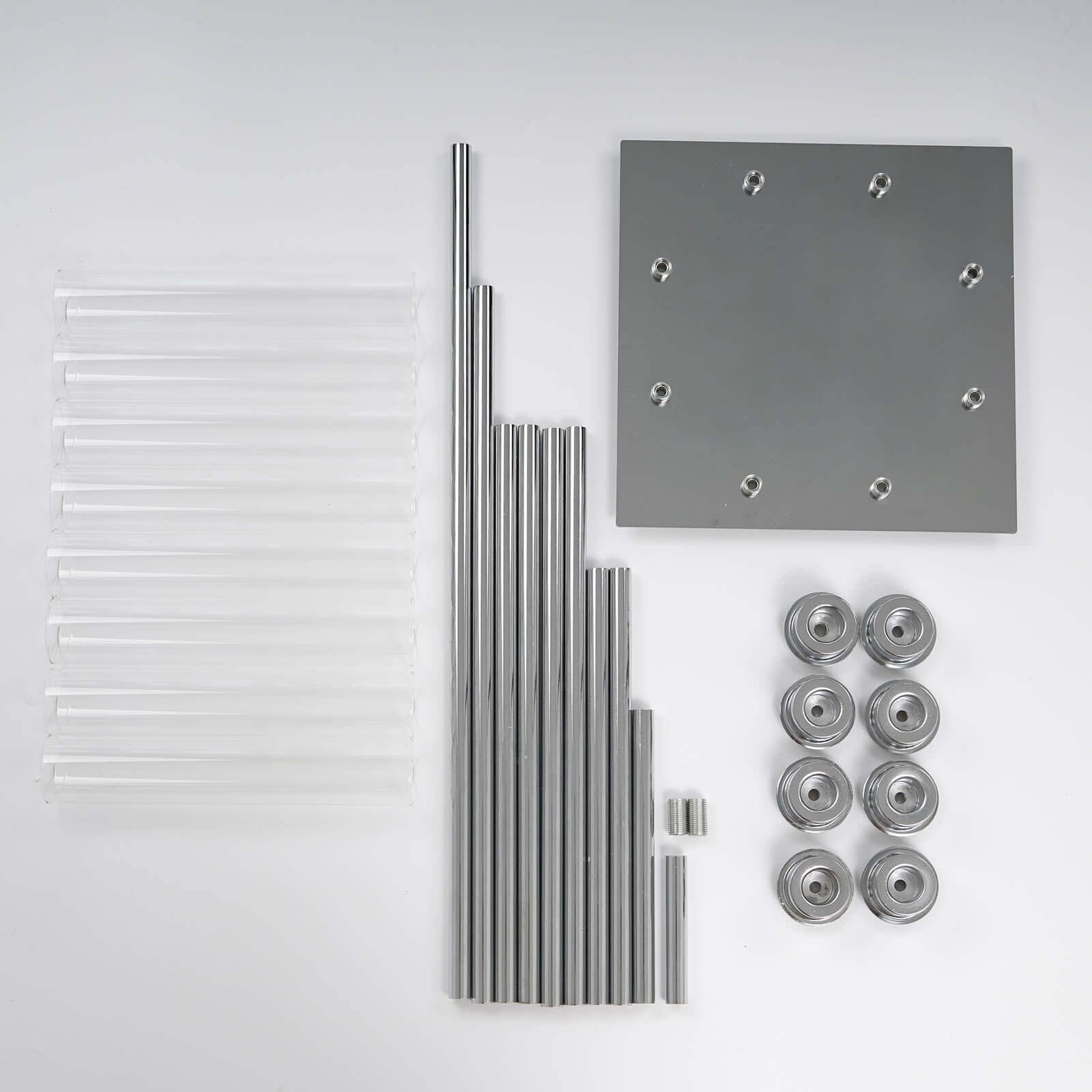 8 Arm Cluster Taper Candle Holder Silver - Stunning Large Candle Arrangement With Clear Glass Shades for Grand Banquets & Celebrations 42"