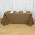 Polyester 90"x132" Rectangle Tablecloth Taupe - Seamless Wrinkle-Resistant Table Cover