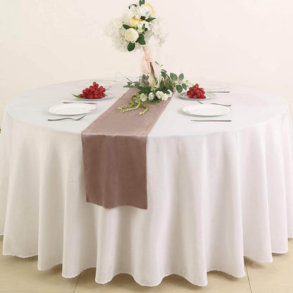 Premium Velvet 12"x108" Table Runner Mauve - Sheen Finish Reusable Table Decor