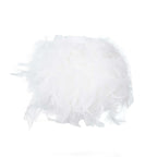 39" White Real Turkey Feather Fringe Trim With Satin Ribbon Tape