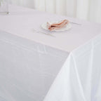Taffeta 90"x156" Rectangle Tablecloth White - Seamless Accordion Crinkle Design for Stylish Celebrations