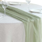 Chiffon 6ft Table Runner Dusty Sage Green - Flowy & Lightweight Table Decor - Bell Racket Store