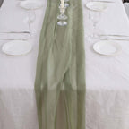 Chiffon 6ft Table Runner Dusty Sage Green - Flowy & Lightweight Table Decor - Bell Racket Store