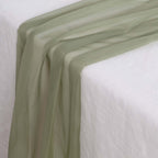 Chiffon 6ft Table Runner Dusty Sage Green - Flowy & Lightweight Table Decor - Bell Racket Store