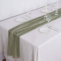 Chiffon 6ft Table Runner Dusty Sage Green - Flowy & Lightweight Table Decor - Bell Racket Store