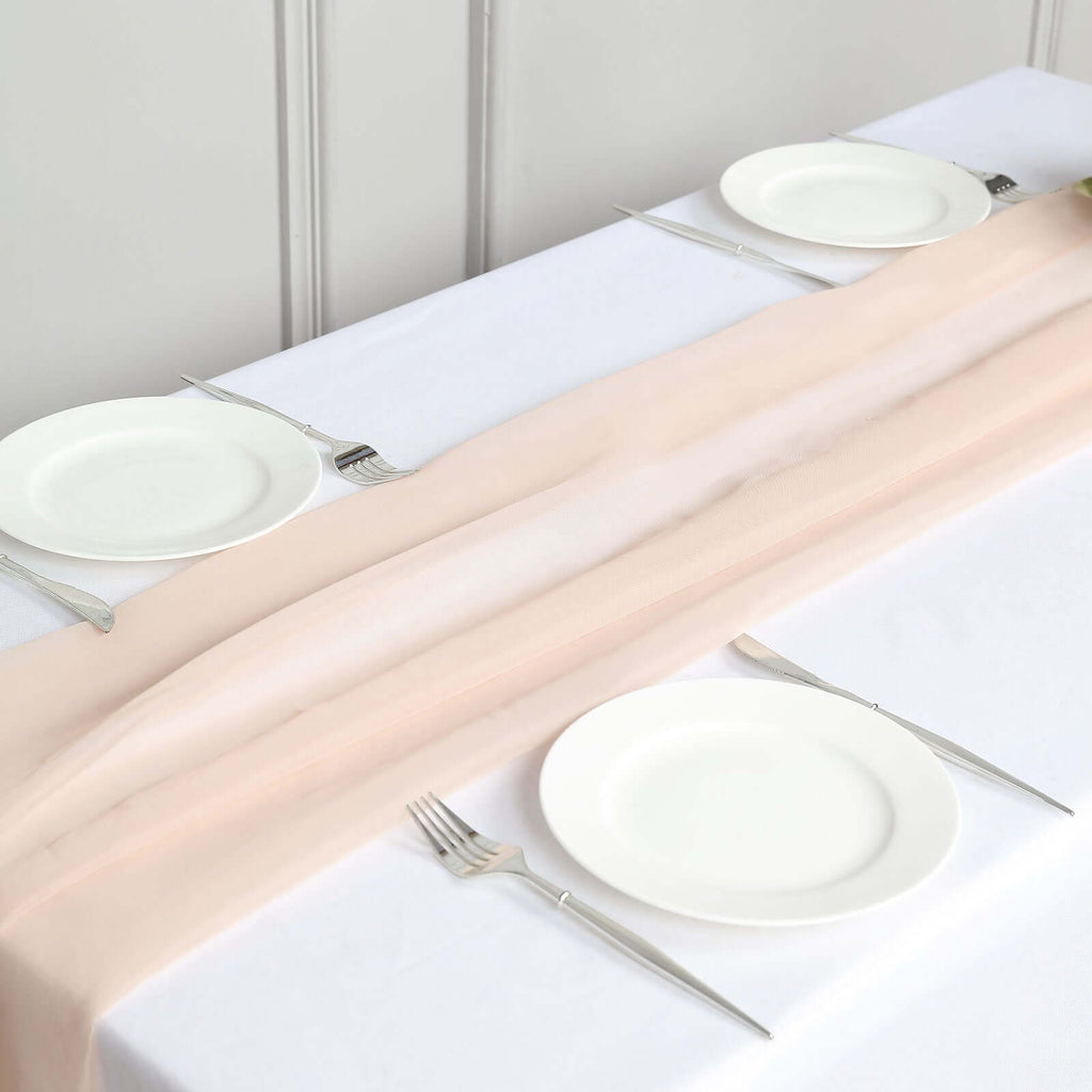 Chiffon 6ft Table Runner Nude - Flowy & Lightweight Table Decor - Bell Racket Store