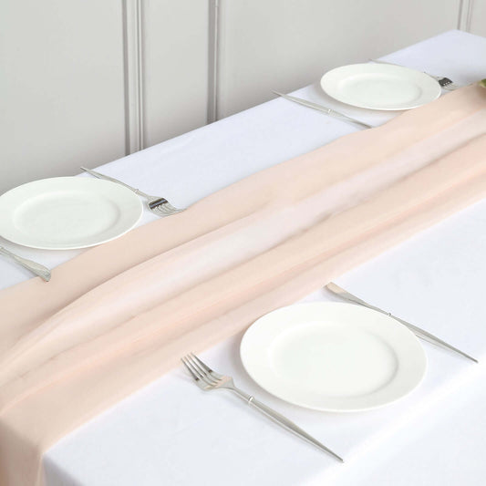 Chiffon 6ft Table Runner Nude - Flowy & Lightweight Table Decor - Bell Racket Store