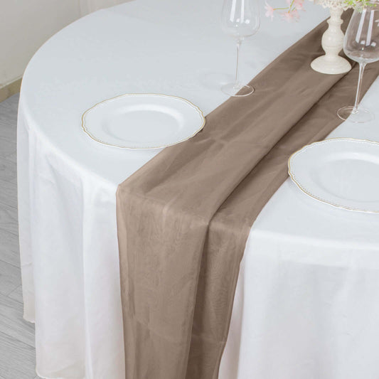 Chiffon 6ft Table Runner Taupe - Flowy & Lightweight Table Decor - Bell Racket Store
