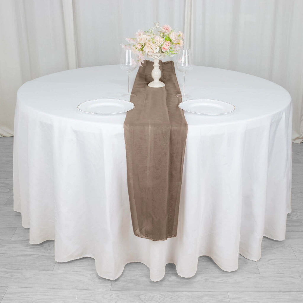 Chiffon 6ft Table Runner Taupe - Flowy & Lightweight Table Decor - Bell Racket Store