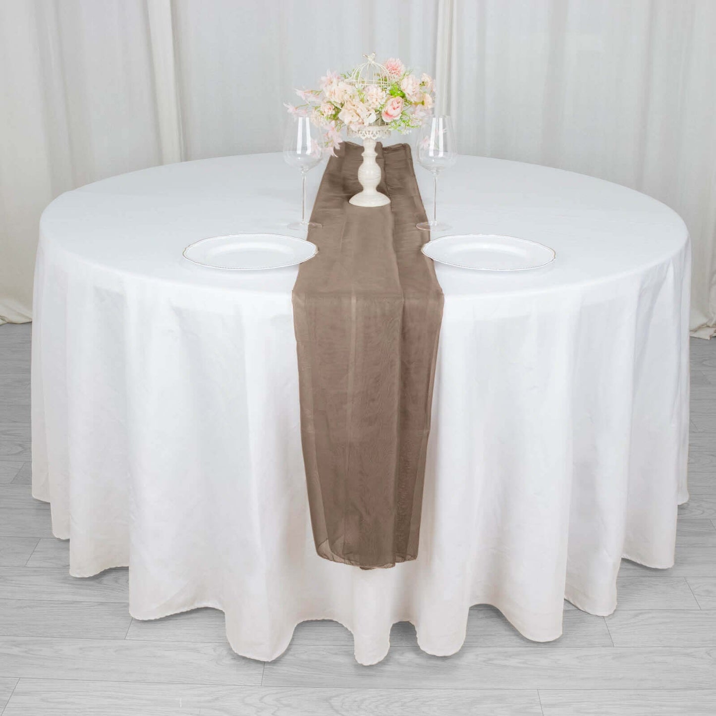 Chiffon 6ft Table Runner Taupe - Flowy & Lightweight Table Decor - Bell Racket Store