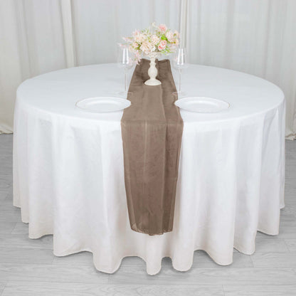 Chiffon 6ft Table Runner Taupe - Flowy & Lightweight Table Decor - Bell Racket Store