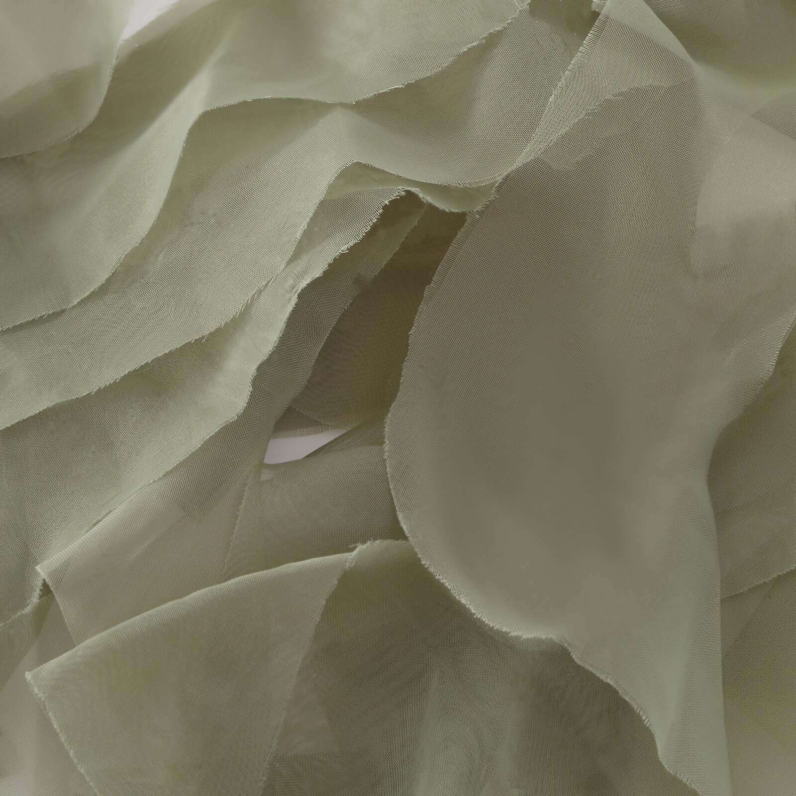 Chiffon Chair Sash with Curly Design Dusty Sage Green - Stylish Chair Decorations - Bell Racket Store