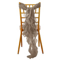 Chiffon Chair Sash with Curly Design Taupe - Stylish Chair Decorations - Bell Racket Store