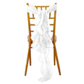 Chiffon Chair Sash with Curly Design White - Stylish Event Decor for Weddings & Gatherings