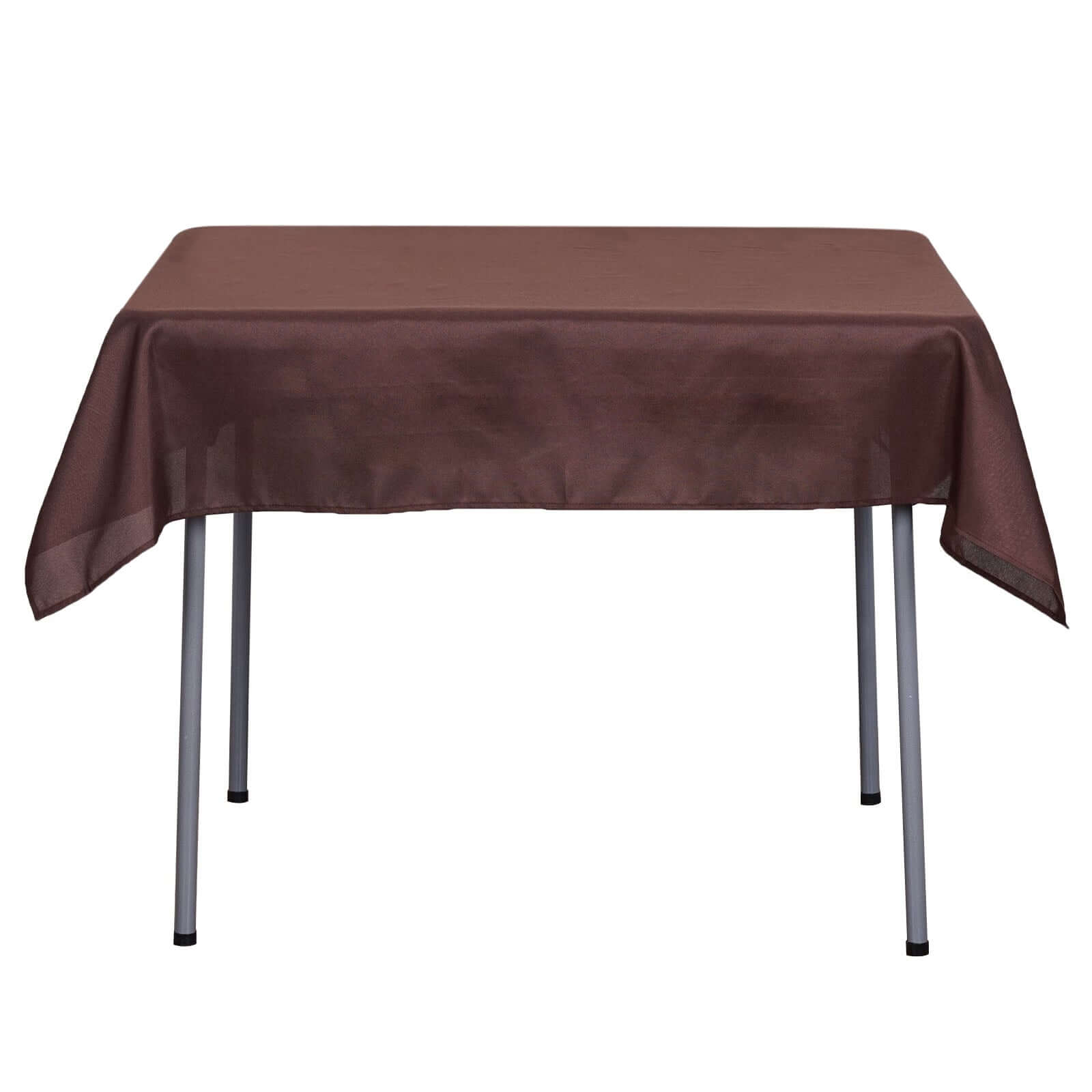 Polyester 54"x54" Table Overlay Square Tablecloth Chocolate - Wrinkle-Resistant & Durable Table Cover