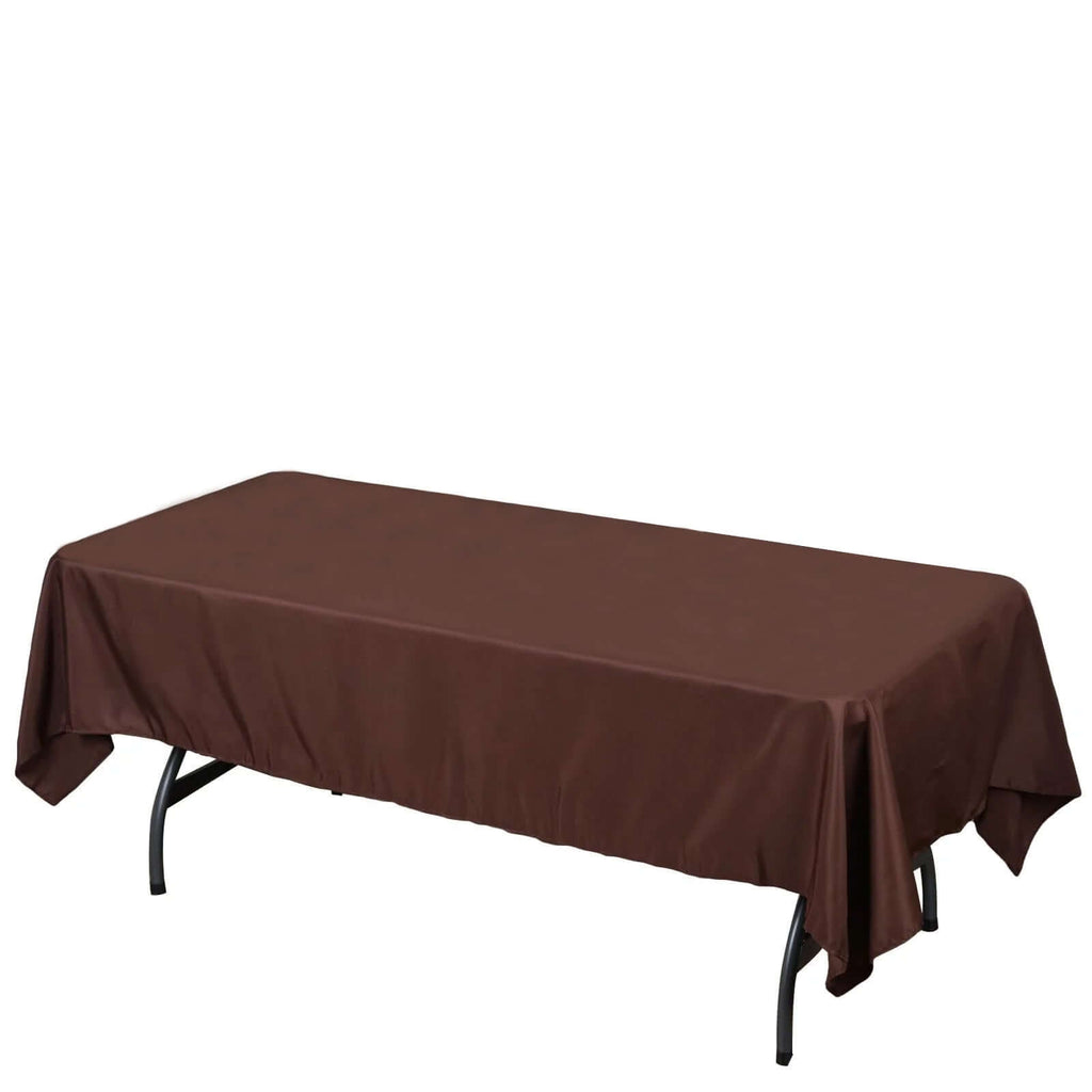 Polyester 60"x126" Rectangle Tablecloth Chocolate - Wrinkle-Resistant Table Cover