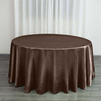 Satin 120" Round Tablecloth Chocolate - Stylish Seamless Table Cover
