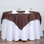 Polyester 54"x54" Table Overlay Square Tablecloth Chocolate - Wrinkle-Resistant & Durable Table Cover