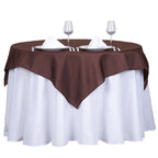 Polyester 54"x54" Table Overlay Square Tablecloth Chocolate - Wrinkle-Resistant & Durable Table Cover