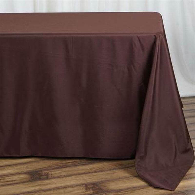 Polyester 90"x132" Rectangle Tablecloth Chocolate - Seamless Wrinkle-Resistant Table Cover