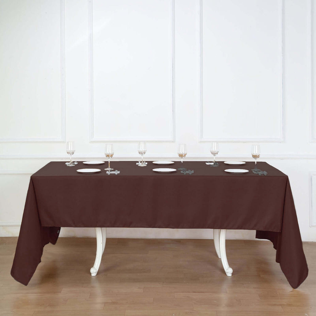Polyester 60"x126" Rectangle Tablecloth Chocolate - Wrinkle-Resistant Table Cover