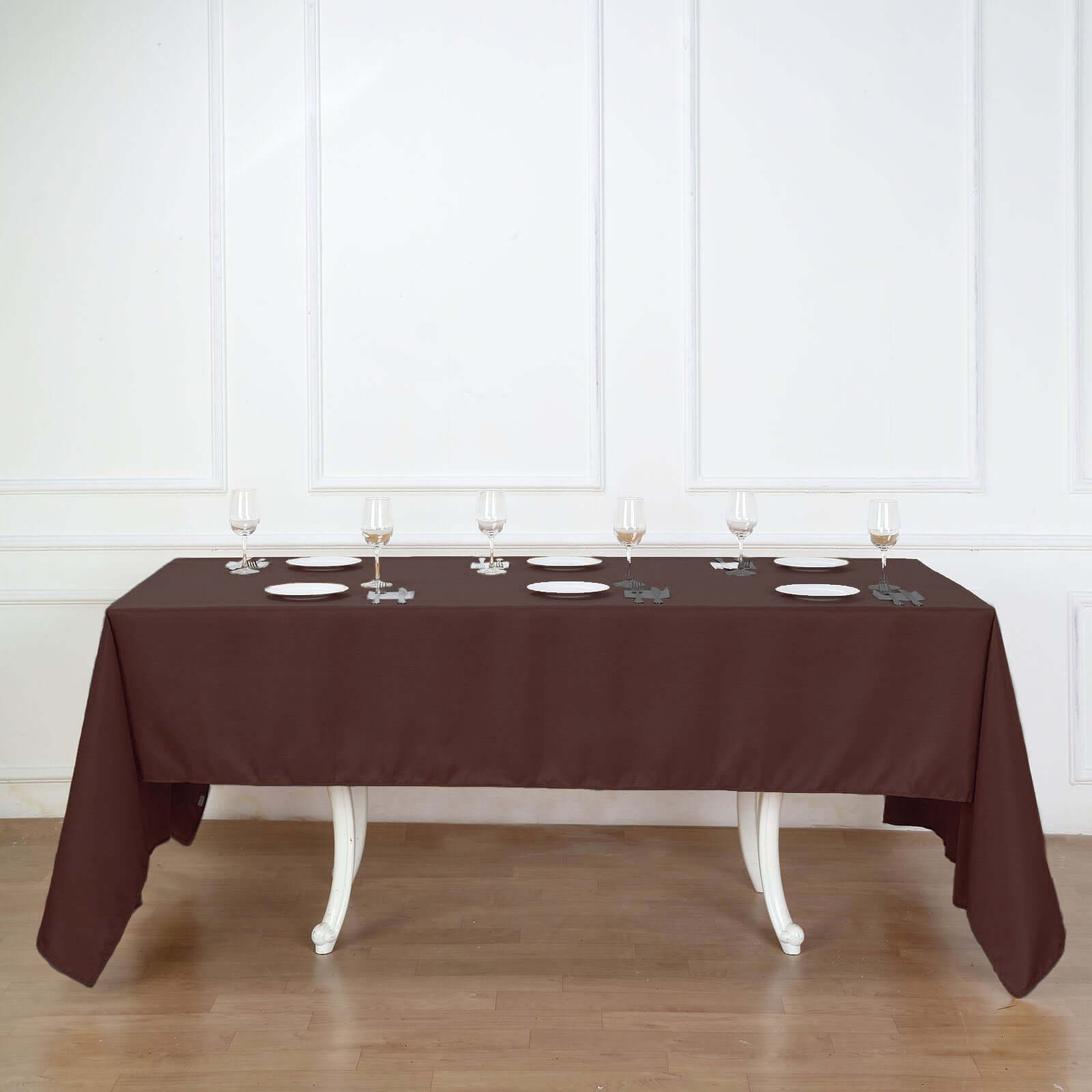 Polyester 60"x126" Rectangle Tablecloth Chocolate - Wrinkle-Resistant Table Cover