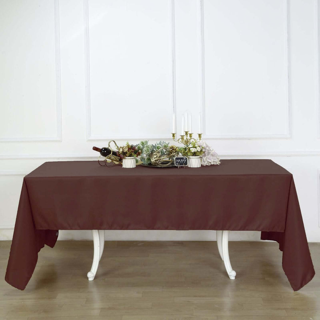 Polyester 60"x126" Rectangle Tablecloth Chocolate - Wrinkle-Resistant Table Cover