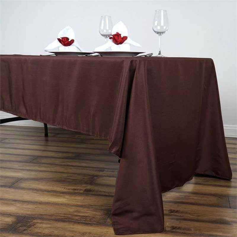 Polyester 60"x126" Rectangle Tablecloth Chocolate - Wrinkle-Resistant Table Cover