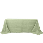 Taffeta 90"x132" Rectangle Tablecloth Sage Green - Seamless Accordion Crinkle Table Cover