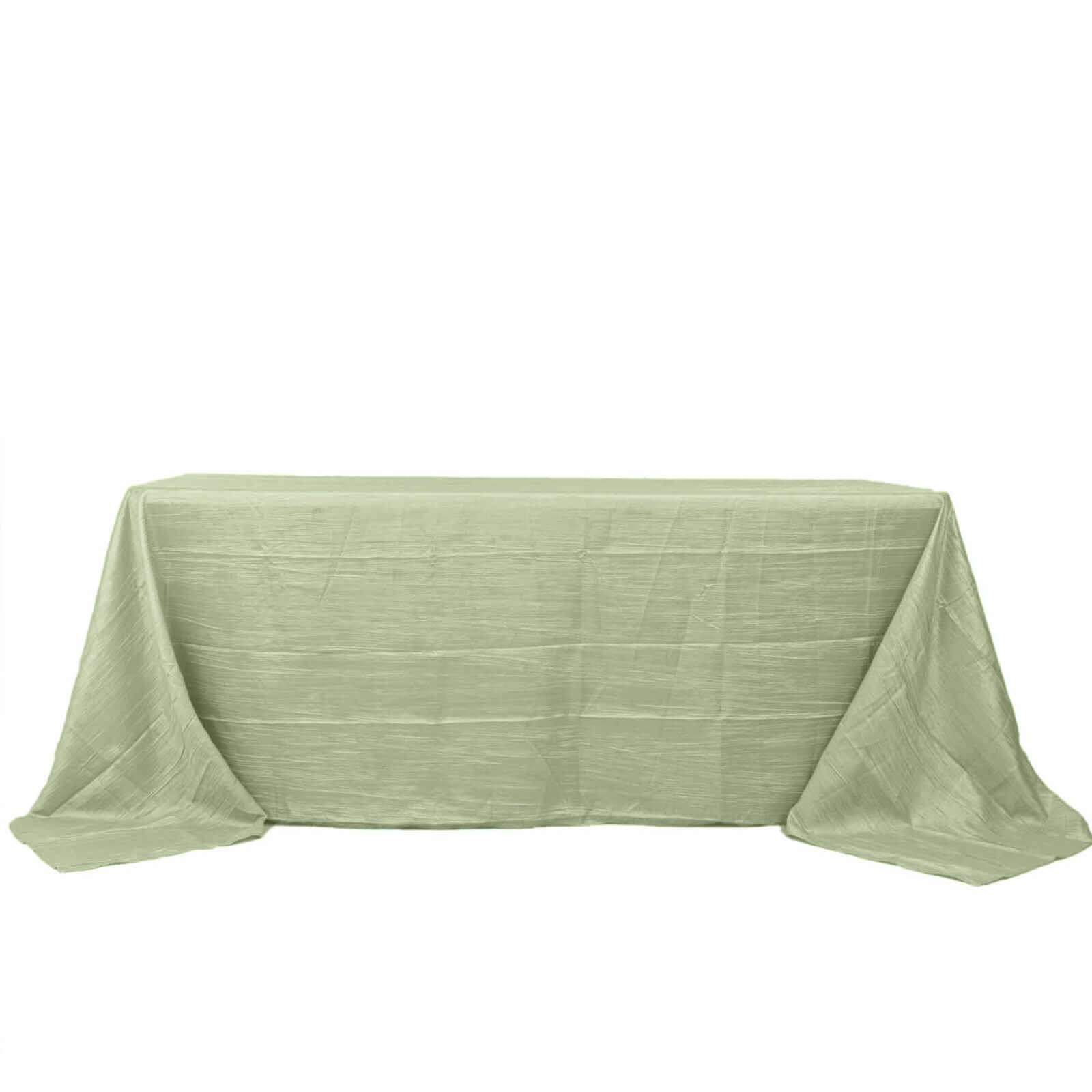 Taffeta 90"x132" Rectangle Tablecloth Sage Green - Seamless Accordion Crinkle Table Cover
