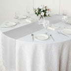 Polyester 12"x108" Table Runner Silver - Durable & Wrinkle-Resistant Table Decor