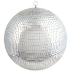 20" Large Silver Foam Disco Mirror Ball With Hanging Swivel Ring, Holiday Party Decor