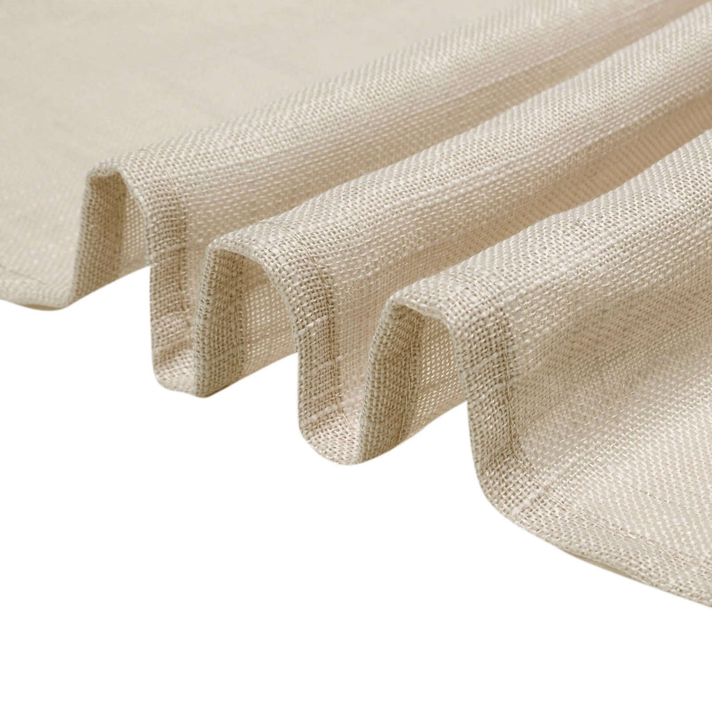 Faux Linen 60"x102" Rectangular Tablecloth Beige - Slubby Textured & Wrinkle Resistant Table Cover
