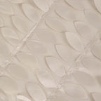 Taffeta 120" Round Tablecloth Beige | 3D Leaf Petal Design Seamless Table Cover for Chic Wedding & Event Decor