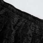 Lace 14ft Table Skirt Black Premium Pleated - Vintage Style for Parties