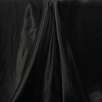 Satin Rectangular 90"x132" Tablecloth Black - Seamless Stylish Table Cover for Weddings and Parties