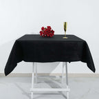 100% Cotton 54"x54" Square Tablecloth Black Linen - Soft & Breathable Fabric Table Cover