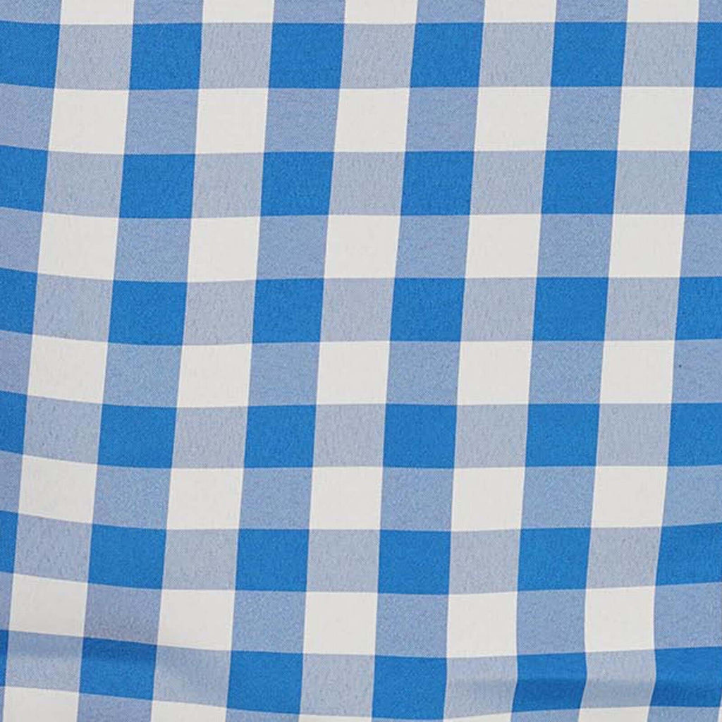 Polyester 90"x132" Rectangle Tablecloth White/Blue - Seamless Checkered Buffalo Plaid Table Cover