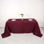 Taffeta 90"x132" Rectangle Tablecloth Burgundy - Seamless Accordion Crinkle Table Cover