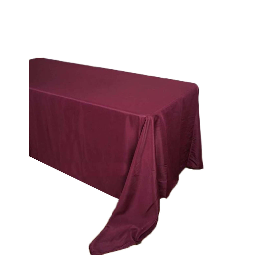 Polyester 90"x156" Rectangle Tablecloth Burgundy - Seamless Wrinkle-Resistant Table Cover