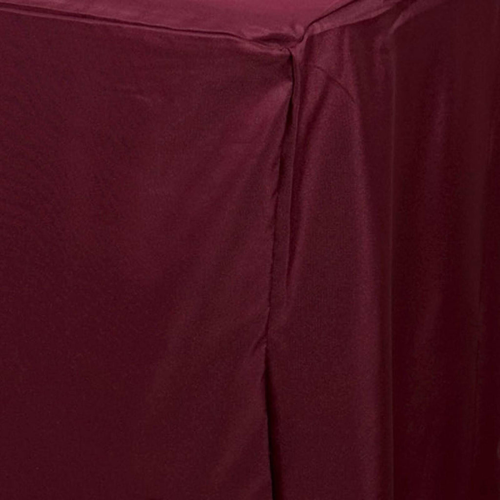 Fitted Polyester 96"x30" Rectangle Tablecloth Burgundy - Durable and Easy to Maintain Table Cover
