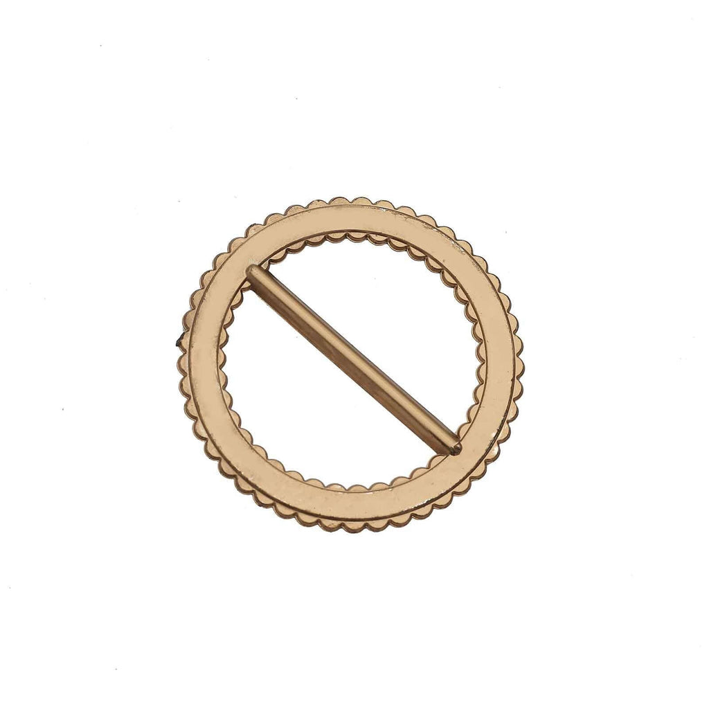 20 Pack Diamond Round Chair Sash Band Buckle Pins Antique Gold - Timeless Rhinestone Napkin Rings 2.5"