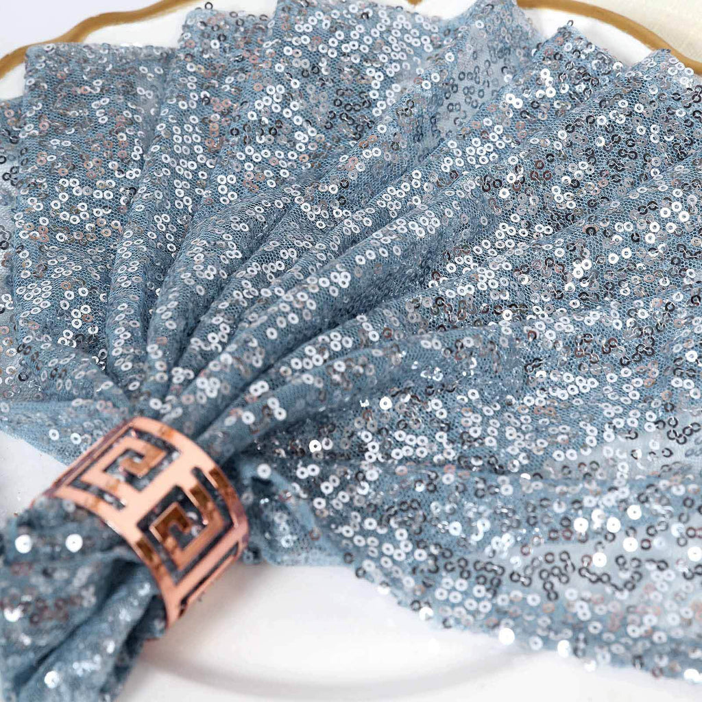 Sequin 20"x20" Napkin Dusty Blue - Shimmering Dinner Napkin