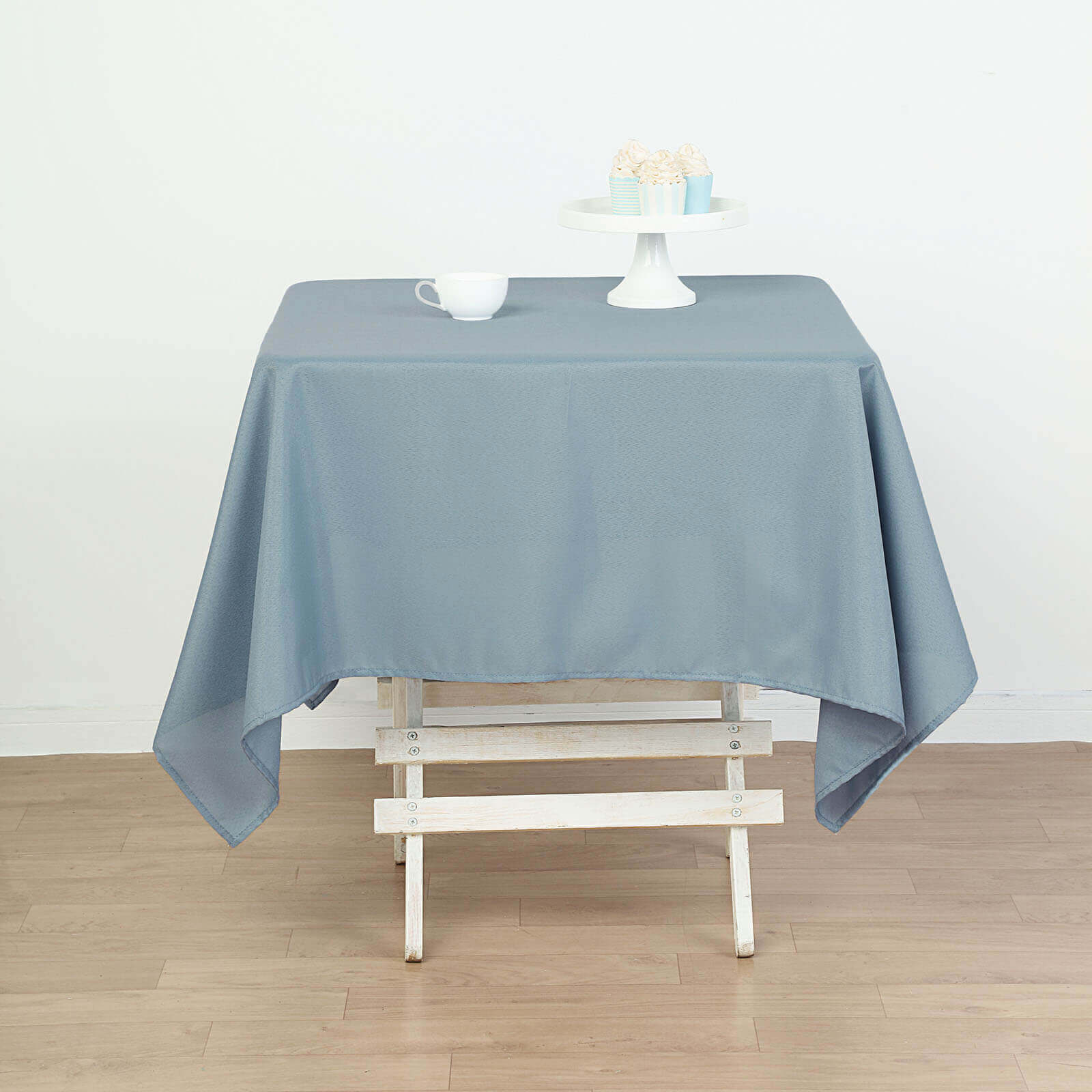Polyester Square 54"x54" Tablecloth Dusty Blue - Wrinkle-Resistant & Durable Table Cover