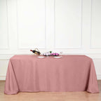 Polyester 90"x132" Rectangle Tablecloth Dusty Rose - Seamless Wrinkle-Resistant Table Cover
